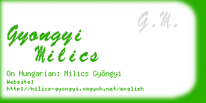 gyongyi milics business card