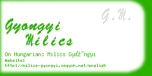 gyongyi milics business card